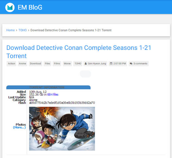 detective conan all episodes torrent download